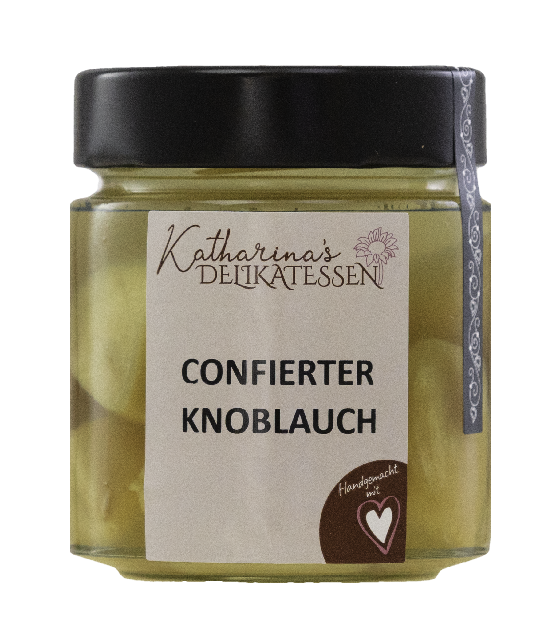 Confierter Knoblauch ist Knoblauch in Sonnenblumenöl eingekocht von Katharinas Delikatessen
